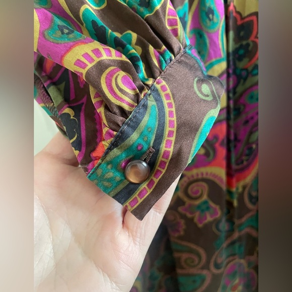 Vintage 90s Silk Sandra Angelozzi dress- small - Picture 4 of 12